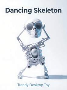 Decoração de Esqueleto Balançante de Halloween, Figura de Esqueleto Dançante de Plástico Branco, Adequada para Decoração de Mesa de Festa de Terror - multicolorido - Visão 10