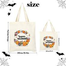 1/5/10pcs Cute Pumpkin Ghost Skeleton Bat Spider Black Cat Little Devil Lantern Pattern Halloween Theme Reusable Fabric Tote Shopping Bags Trick Or Treat Bags, Small Batch Multi-Piece Set Trick Or Treat Bags Storage Bags, Essential Halloween Shopping Gift Packaging Bags, Suitable For Christmas Decoration Indoor Outdoor Yard Garden Lawn Entrance Small Gifts, Essential Halloween Party Small Gift Storage Bags Gift Bags - Multicolor - View 12