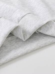 2pcs/Set Baby Boy Outfit, Round Neck Printed Cute Duck Sweatshirt With Simple Plaid Pants, Autumn/Winter Baby Set - Light Grey - View 8