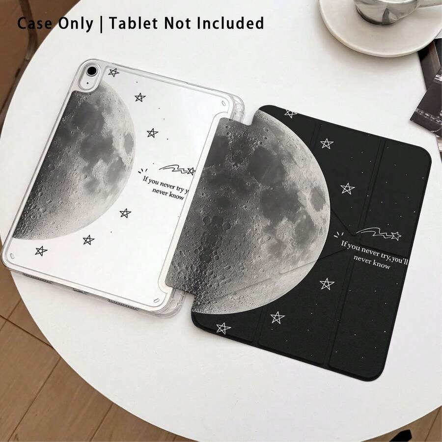 1件裝月亮星星圖案平板保護殼附支架，相容 Honor 8/9/10/X8/X8A/X9/X8Pro/X9Pro/MatePad SE 11"/MatePad 11"/11.5"/MatePad Pro/Apple 10th/11th Gen 2025 (A16) - 款式25 - 查看 1