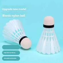 3/6Pcs BOKA Simulation Nylon Badminton Shuttlecocks, Artificial Feather Durable Badminton Balls, Stable Flight Training Sports Badminton Accessories For Indoor Outdoor Gym Game - White - View 5