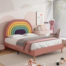 Upholstered Bed 140*200, With Slatted Frame And Headboard, Youth Bed, For Adults & Teenagers - Pink - View 3