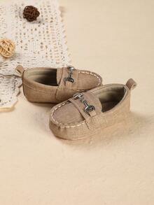 1 Pair Newborn Infant Boy Casual Cute Slip-On Shoes, Suitable For Spring And Autumn - Apricot - View 5