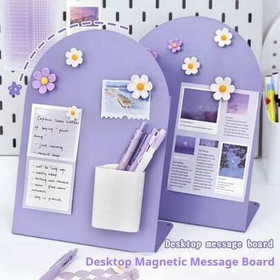 1pc Desktop Magnetic Storage Board, Curved Memo Board, Creative Gift, Desk Organizer, Office Memo Holder, Reminder Decor, Room Decoration, Suitable For Various Holidays, Gifts, Recording And More