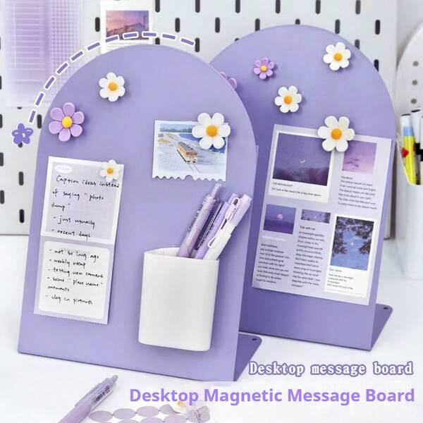 1 pieza Tablero de almacenamiento magnético de escritorio, Tablero de notas curvo, Regalo creativo, Organizador de escritorio, Soporte de notas de oficina, Decoración de recordatorio, Decoración de habitación, Adecuado para varias festividades, Regalos, Grabación y talla grande