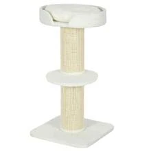 91 Cm Cat Tree With Cat Bed, Cream-Colored Sheep Wool Platform - Creamy White - View 8