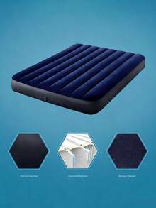 Classic Downy Air Mattress With Leak-Proof Inflation Valve, Lightweight & Foldable Design, Sturdy Support Without Sagging. Multi-Purpose Inflatable Bed Ideal For Outdoor Camping, Short Trips And Office Naps (Air Pump Not Included) - Multicolor - View 4