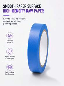 Blue Painters Masking Tape Waterproof No Residue Easy Tear Clean Sharp Edge Painting Adhesive Tape For Auto Car Spray Painting Wheel Rim Detailing Vehicle Modification Wall Renovation Door Window Furniture Protection DIY Art Craft Decoration - Washi Tape - View 4