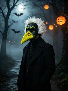 1pc/Set - Halloween Costume Props, Halloween New Face, Pointed Beak Bird Makeup, Dance Party, Male And Female Costumes, Masks - Multicolor - View 3