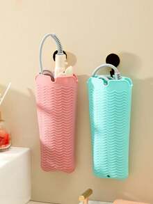1pc Hanging Silicone Heat-Resistant Mat, Hair Straightener Storage Bag Set, Suitable For Hair Dryer, Curling Iron, Electric Curling Wand And Hair Salon Tool Box, Portable Makeup Bag Accessory, Makeup Brush Storage Bag, Travel Essential - Multicolor - View 3