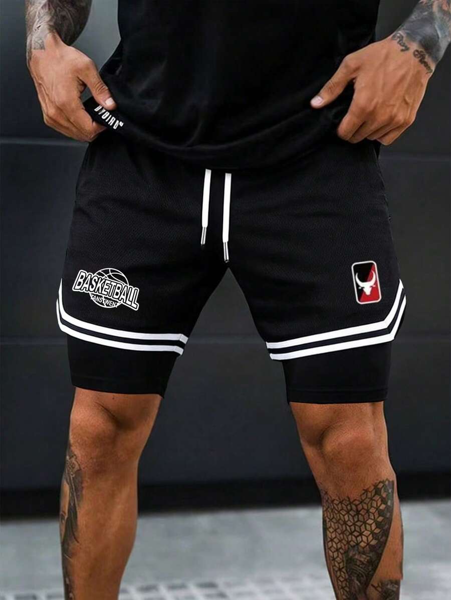 Men's Summer Casual Outdoor Sports Quick-Dry Shorts - Black - View 1