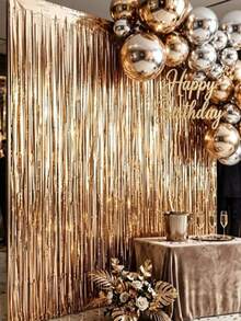 Gold Sequin Curtains, Party Backdrop Decorations, Birthday Decorations, Wedding Party Backdrops, Metallic Foil Fringe Sequin Curtains, Festival Party Supplies, Baby Gender Reveal Party Decorations, Bridal Party Decorations, Party Favors - Multiple Styles - View 3
