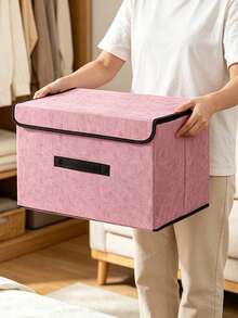 2pcs/1pc Foldable Storage Box, Portable Organizer For Clothes, Underwear, Socks And Other Items, Dust-Proof And Moisture-Proof Closet Storage Device, Wardrobe Organizer, Vanity Organizer, Dormitory Clothes, Toys, Books, Snacks And Miscellaneous Storage Tool, Linen Foldable Storage Container, Multi-Functional Home Storage Box, Clothes Organizer - Multicolor - View 9
