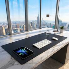 1pc Pure Black Extra Large Extra Long Office Desk Mouse Pad, Waterproof Oil-Resistant Non-Slip Rubber Bottom Keyboard Desk Mat, Edged Design, Durable Desktop Protection Pad, Suitable For Office Workers, Gamers, Students And Remote Workers - Multiple Styles - View 6