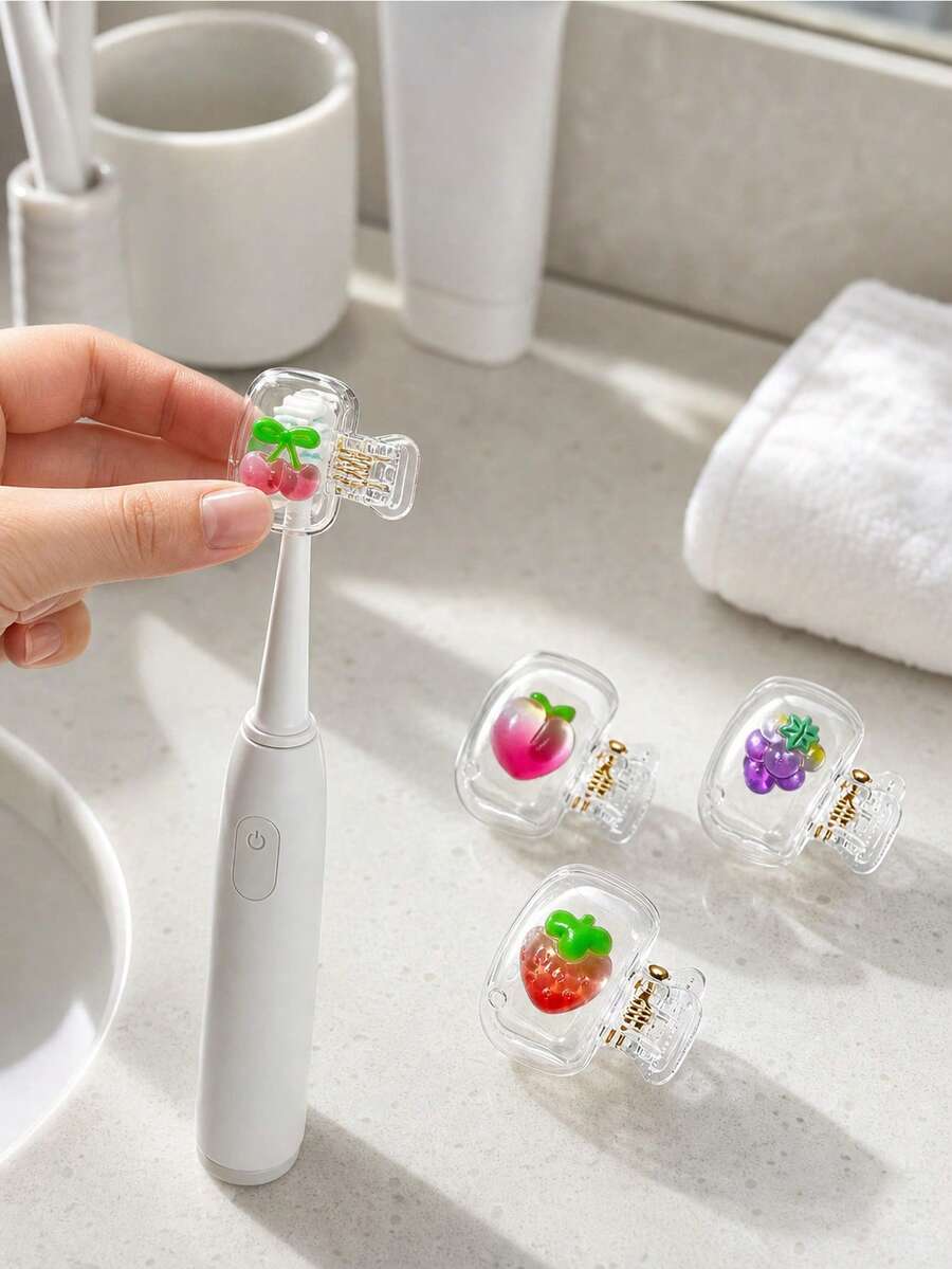 Strawberry, Cherry And Grape Pattern Toothbrush Holder - Cute Design Travel And Home Storage Box With Transparent Lid, Compact And Portable Design For Easy Carrying, Protects Toothbrush Head, Features Dual Drainage And Ventilation, Suitable For Home, Dorm And Travel Use | Cute Toothbrush Head Storage Box, Suitable For Bathroom Storage, Back To School, Suitable For Home And Dorm Use