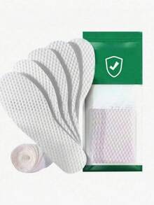 100pcs/10pcs Disposable Thin Wood Pulp Sanitary Shoe Insoles, Sweat-Absorbent, Odor-Resistant, Trimmable, For Men And Women, Military Training Shoe Insoles[Bulk Packaging Reference Image 9] #ShoeInsoles #FootCare #DisposableInserts #MilitarySupplies - White - View 2