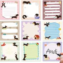 1/9pcs Cartoon Dog Sticky Notes, Cute Creative Animal Memo Pads For Students, Strong Adhesion, Tearable For Study Diary, Suitable For Back To School Season - Multicolor - View 8