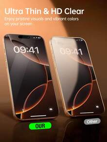 CASECOPS 4pcs Ultra HD 9D Tempered Glass Full Screen Protector, Compatible With IPhone 18 Pro Max/18 Pro/18/17 Pro Max/17 Pro/17 Air/17/17e/16 Pro Max/16 Pro/16e/15 Pro Max/14/13 Mini/12/11/X Full Series Phones, Full Coverage 9H Tempered Glass, Seamless Support For Dynamic Island Function, Scratch-Resistant, Shockproof, Waterproof, Smooth Touch, Anti-Fingerprint, Essential Daily Phone Protection Accessory - 4 Pieces - View 9