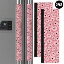 Cute Floral Print Door Handle Covers, Dust-Proof Design, Soft Fabric, Suitable For Refrigerator Handles, Oven And Other Kitchen Appliances. They Are Excellent Kitchen Decor, Fun Home Decor, And Essential Furniture Decor. - Multicolor - View 18