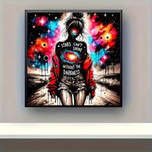 1PC DIY 5D Diamond Painting Kit Abstract Girl Pattern - Round Full Drill Art Mosaic Craft, Home Wall Decor, Unframed - No Frame - View 4