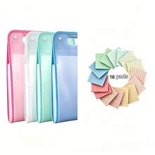 13-Pocket A4 Handheld Foldable File Folder, Transparent Vertical Expanding Document Organizer With Handle, Suitable For School And Office File/Paper Storage - Multicolor - View 25