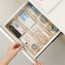 Set Organizer Laci, Baki Organizer Laci Transparan yang Dapat Diperluas, Kotak Organizer Laci untuk Kamar Tidur, Kamar Mandi, Dapur, Kantor - Clear - View 8