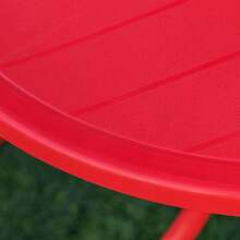 Folding Picnic Table Chair Set W/ Parasol, Red - T0001-01-04587 - View 4