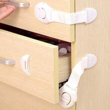 3/4/6/10pcs Drawer Safety Locks, No-Drill Adhesive Locks, Prevent Opening Of Drawers, Cabinets, Refrigerators, White Minimalist Highly Attractive Design, Compact And Portable, Space-Saving, Suitable For Home Storage And Organization Enthusiasts, Can Be Used As A New Home Gift - A - View 6