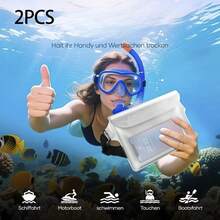 2pcs/PVC Transparent Touchscreen 3-Layer Protective Waterproof Phone Bag, Long Strap For Shoulder/Waist Carry, Waterproof Pouch For Fishing, Water Sports, Beach, Water Park Storage - Clear - View 5