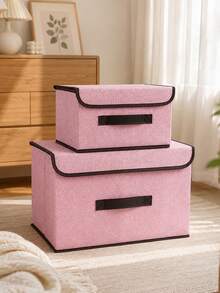 2pcs/1pc Foldable Storage Box, Portable Organizer For Clothes, Underwear, Socks And Other Items, Dust-Proof And Moisture-Proof Closet Storage Device, Wardrobe Organizer, Vanity Organizer, Dormitory Clothes, Toys, Books, Snacks And Miscellaneous Storage Tool, Linen Foldable Storage Container, Multi-Functional Home Storage Box, Clothes Organizer - Multicolor - View 10