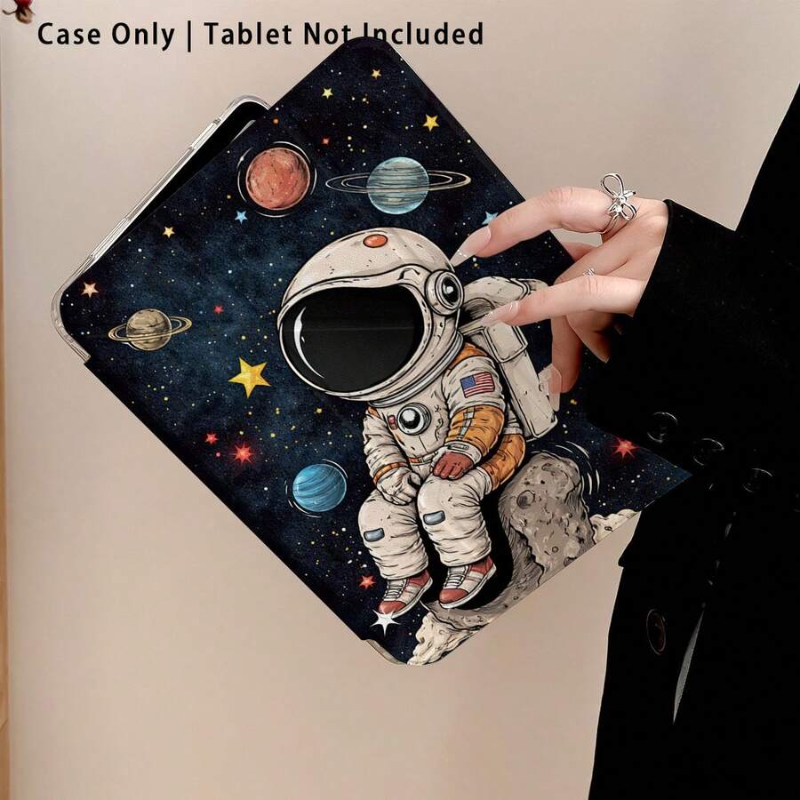 Funda protectora para tableta con soporte y efecto pintado de astronauta, planeta y estrella, compatible con Honor 8/9/10/X8/X8A/X9/X8Pro/X9Pro, MatePad SE 11 pulgadas/MatePad 11 pulgadas/11.5 pulgadas, MatePad Pro, Apple 10ª/11ª generación 2025 (A16), Galaxy Tab A7/A9 y otros modelos populares - Estilo 5 - Ver 1