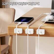 12/6/3/1- Creative Data Cable Storage Clip, Office Desktop Mouse Cable Holder, Mobile Phone Charging Cable Organizer - View 3