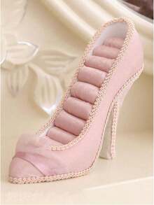 1 Creative High-Heeled Shoe-Shaped Jewelry, Ring Storage Rack Storage Box - Pink - View 2