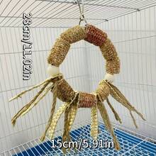 1pc Colorful Cotton Rope Tassel Corn Husk Woven Parrot Swing, Chewing & Boredom Relief Toy For Small To Medium Parrots - View 2