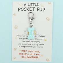 4pcs/8pcs 4 Pastel Dog Bone Enamel Charm Keychain With "A Little Pocket Pup" Cheer-Up Paper Card - Dog Lover Positive Pocket Hug Gift - Multicolor - View 5