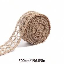 天然黃麻繩網格緞帶，DIY手工藝、婚禮裝飾與居家裝飾編織緞帶，禮物花卉蛋糕包裝緞帶，大地色米色紋理圖案，適用於節日派對與禮物包裝，手工材料 - 多色 - 查看 14