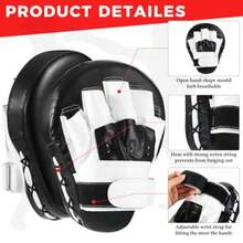 4 Pcs Boxing Pads Taekwondo Kick Pads Set Curved Focus Punching Mitts Martial Arts Kicking Targets Sparring Mat For Men Women - Black - View 6