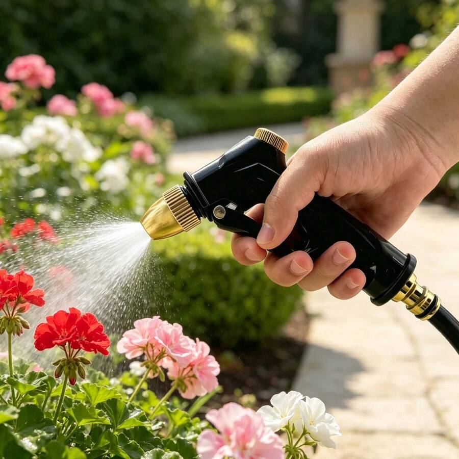 GOUN HOSE 1pc Portable High Pressure Water Hose Nozzle, Adjustable Garden Hose Spray Head For Car Washing And Pet Cleaning - A - View 1