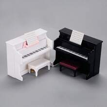 Miniature Piano Instrument Model For Pretend Play, Tiny Dollhouse Scene DIY Shooting Prop, Random Accessory Colors - Multicolor - View 3