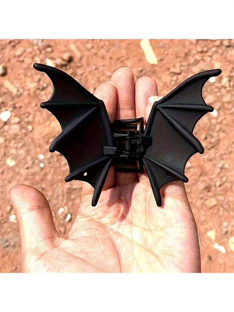 1pc Gothic Punk Bat Wing Hair Clip - Elegant Gothic Bat Wing Design, Suitable For Women's Bun, Ponytail, Halloween Costume Party, Vampire Gothic Wedding - Durable Hair Accessory, Suitable For Halloween And Year-Round Wear, Halloween Decoration