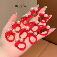 10pcs/Set Girls Hair Accessories Sweet Silver & Colorful Bow Hair Ties Small Elastic Bands Cute Hair Accessories, Suitable For Braiding Or Hair Volume For Young Girls - Multicolor - View 12