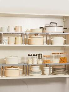 1 paquete Estante de almacenamiento retráctil para cocina, estante de almacenamiento desmontable y expandible, organizador multifuncional debajo del fregadero, divisor de gabinete, estante de almacenamiento para armario, estante de baño, estante ajustable compacto que ahorra espacio, adecuado para cocina, sala de estar, - Multicolor - Ver 7