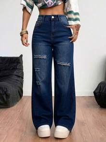 Women Jeans - Mid-deep Blue - View 2