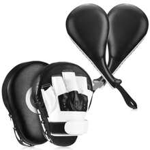 4 Pcs Boxing Pads Taekwondo Kick Pads Set Curved Focus Punching Mitts Martial Arts Kicking Targets Sparring Mat For Men Women - Black - View 3