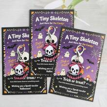 1/2/3/4/5/7/8/10/14pcs 2D Halloween Skeleton Series Keychain Set With Small Skeleton Card, Sweet Cool Gothic Style Bag Charm, Halloween Party Favor Gift, Party Decoration Gift, Lucky Gift, Birthday Gift - Multicolor - View 4