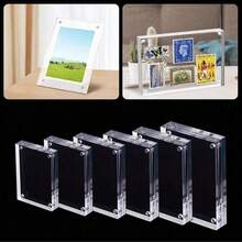 Minimalist Multi-Functional Refrigerator Magnets & Decorative Stickers, Valentine's Day, Wedding, Birthday, Photo Frame, Acrylic Magnetic Refrigerator Photo Frame, Acrylic Photo Frame, Double-Sided Photo Refrigerator Magnet Frame, Transparent Photo Display Frame - Transparent - View 8