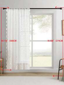 1pc/2pcs Embroidered Sheer Curtains, Floral Leaf Pattern, Rod Pocket, UV Protection, Breathable, Transparent, Polyester, Rod Pocket, No Lining, For Living Room, Bedroom, Dining Room - White - View 42