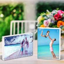 Minimalist Multi-Functional Refrigerator Magnets & Decorative Stickers, Valentine's Day, Wedding, Birthday, Photo Frame, Acrylic Magnetic Refrigerator Photo Frame, Acrylic Photo Frame, Double-Sided Photo Refrigerator Magnet Frame, Transparent Photo Display Frame - Transparent - View 11
