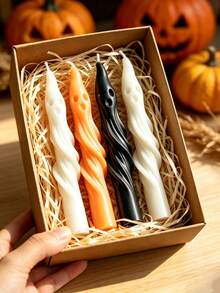 2pcs Halloween Long Ghost Pillar Scented Candles, Fun Creative Atmosphere Decor, White Mummy Shaped Handmade Soy Wax Candles, Suitable For Halloween Party, Home Decor, Holiday Gift Candles, Suitable For Halloween, Theme Party, Autumn Home Decor, Scene Atmosphere Arrangement, Bedroom Room Decor, Holiday Essential, Gift For Men, Birthday Gift For Women, Summer Decor, Classroom Decor, Birthday Gift, Home Decor, Gift For Women, Gift For Men, Home Accessories, Halloween Decorations - Multicolor - View 9