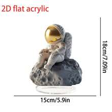 Multi-Style 2D Flat Acrylic Decorative Ornaments: Floral Arm, Pirate Ship, Astronaut, Flamingo, Indoor/Outdoor Tabletop Atmosphere Decor - A - View 10